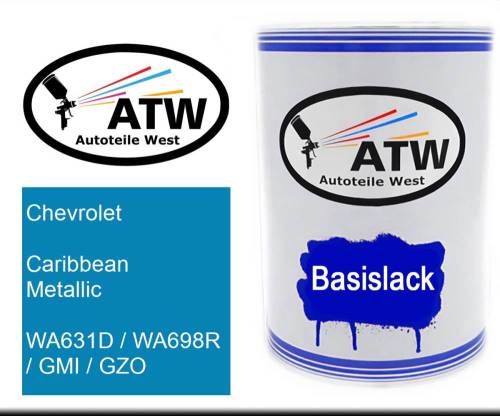 Chevrolet, Caribbean Metallic, WA631D / WA698R / GMI / GZO: 500ml Lackdose, von ATW Autoteile West.